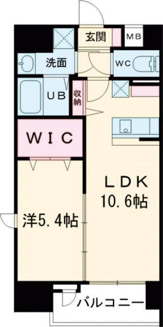 LA VIE CLAIRE TUBOI(1LDK/8階)の間取り写真