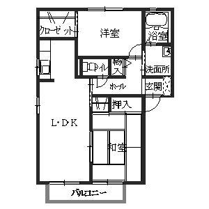 セントラヴィーヌ山手II(2LDK/2階)の間取り写真