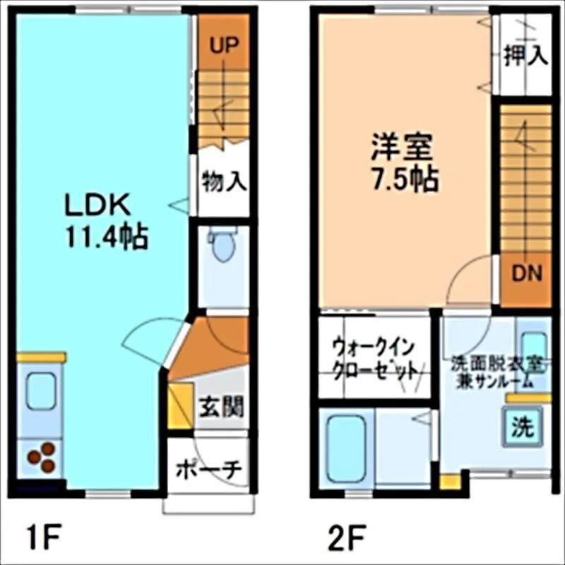 ボヌール(1LDK/1階)の間取り写真