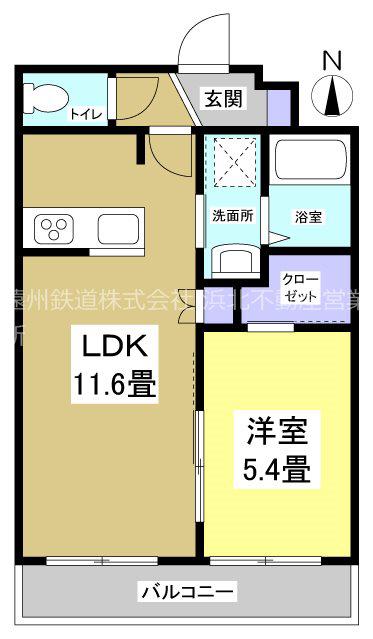 ストークヒルズ 浜北(1LDK/3階)の間取り写真