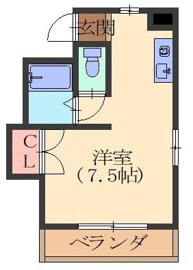 ブラウシュピーゲル(ワンルーム/2階)の間取り写真