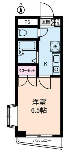 グローイングシティー大和田(1K/4階)の間取り写真
