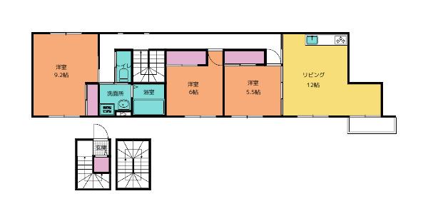 アンソレイユ原町(3LDK/3階)の間取り写真