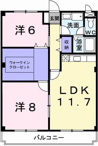 マリッチ今宿(2LDK/3階)の間取り写真