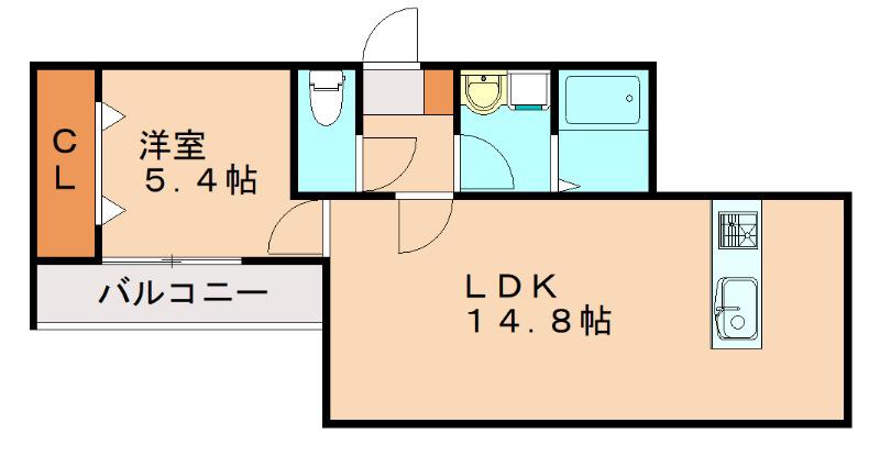 AYA GRAND松島けやき 3RD(1LDK/3階)の間取り写真