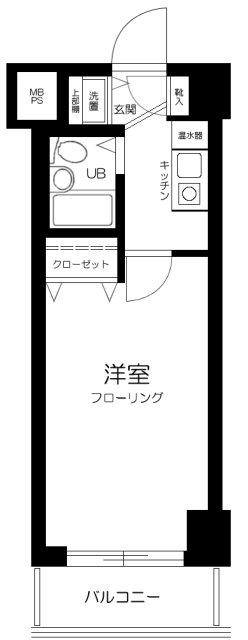 シティハイツ新小岩(1K/6階)の間取り写真