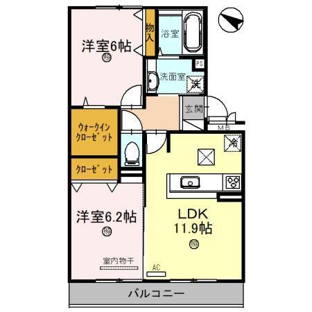 AVANT RIVIERE(2LDK/1階)の間取り写真