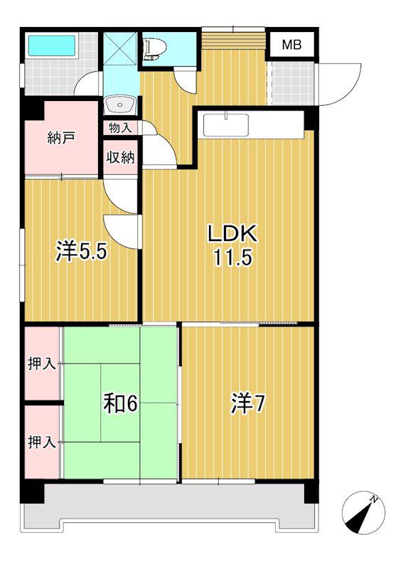 三協ビル(3LDK/3階)の間取り写真