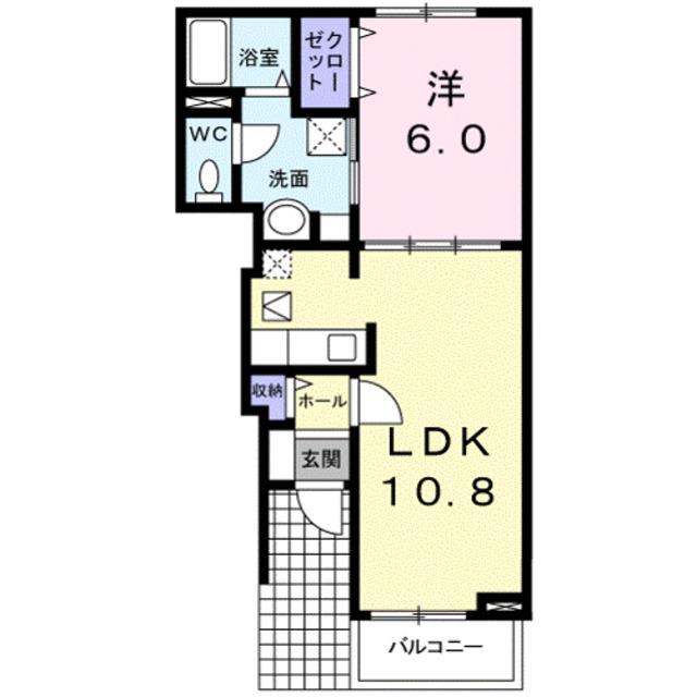 ラシュール コートII(1LDK/1階)の間取り写真