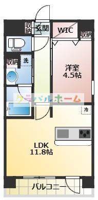 エムズセントラル上新庄(1LDK/5階)の間取り写真
