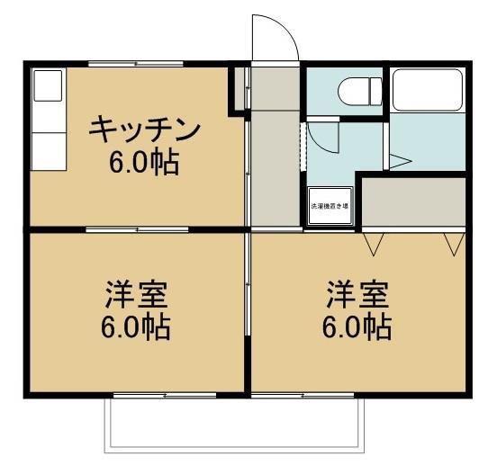 リージェント中庄 パートI(2DK/1階)の間取り写真