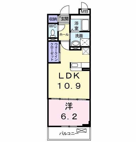 グランド・サン・フローラM(1LDK/3階)の間取り写真