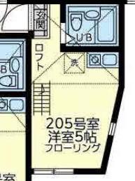 ユナイト黄金町ファンタナモーレ(ワンルーム/2階)の間取り写真