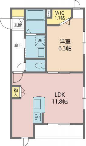 MONTE K(1LDK/2階)の間取り写真