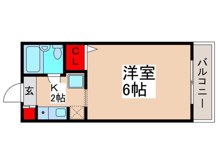 メゾンドマーニー(1K/1階)の間取り写真
