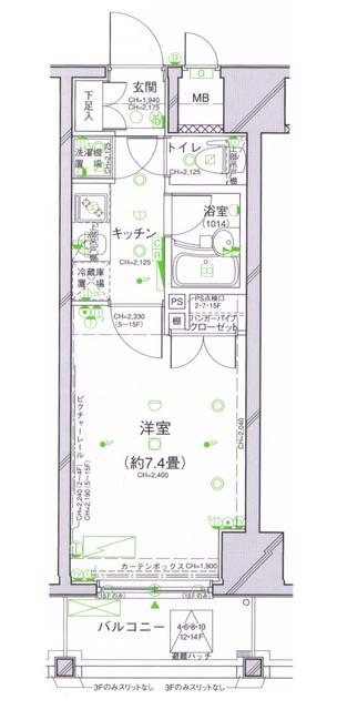 パレステュディオ五反田STATION FRONT(1K/5階)の間取り写真
