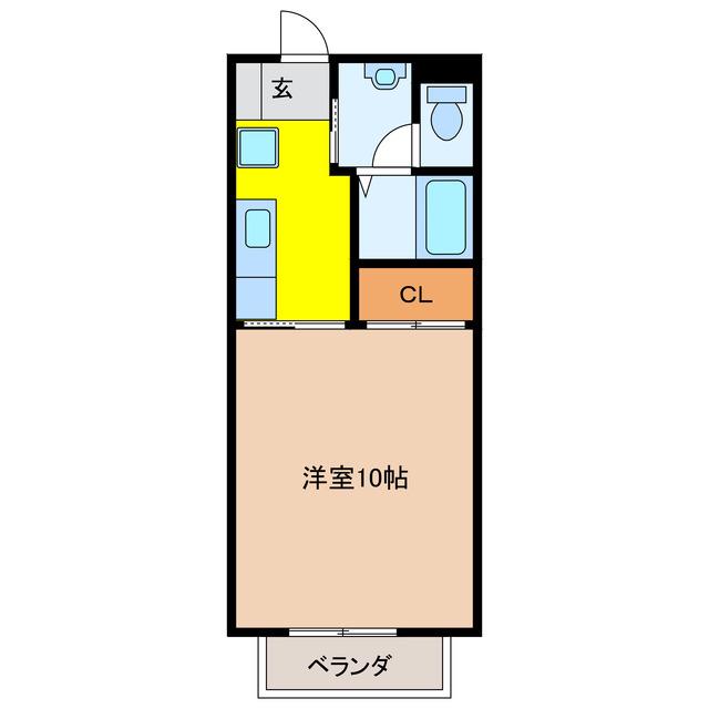 アベンシス正木(1K/2階)の間取り写真
