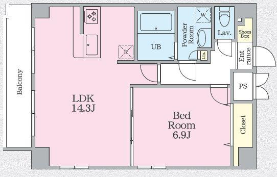 アークヒルズ横浜英町(1LDK/7階)の間取り写真