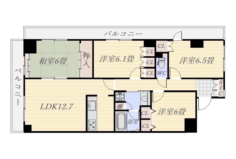 サーパス真砂本町201(4LDK/2階)の間取り写真
