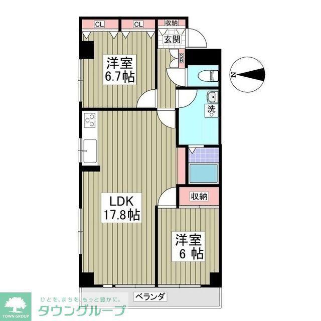 リブレス坂戸関間(2DK/3階)の間取り写真