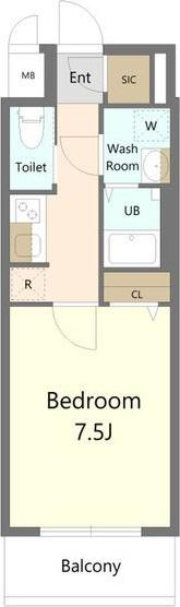 S-RESIDENCE堀田駅前FUTUR(1K/5階)の間取り写真