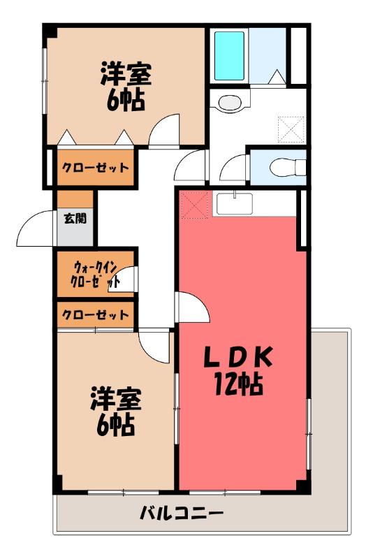 ファミール2000A(2LDK/1階)の間取り写真