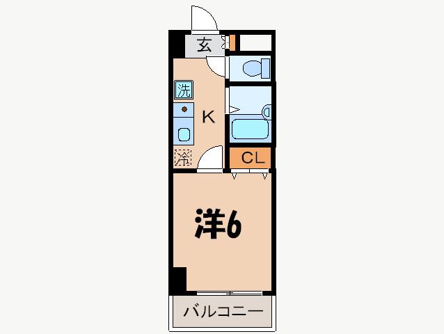 クオーレ青葉台(1K/3階)の間取り写真
