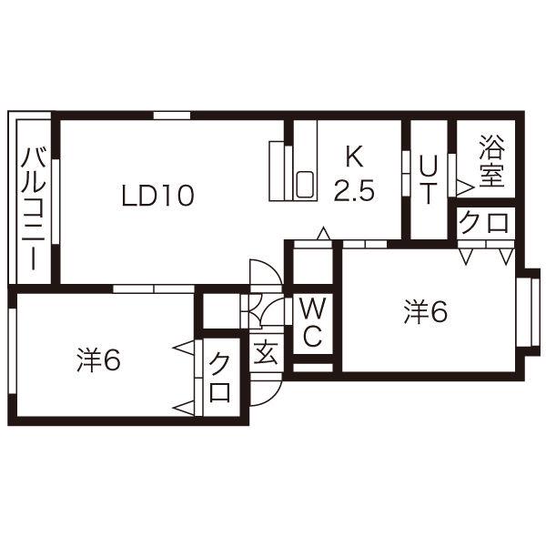 レオーネ新琴似(2LDK/2階)の間取り写真