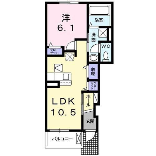 メゾンドール三田4号館(1LDK/1階)の間取り写真