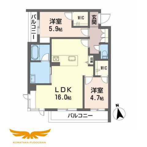 GREENAGE U(2LDK/3階)の間取り写真