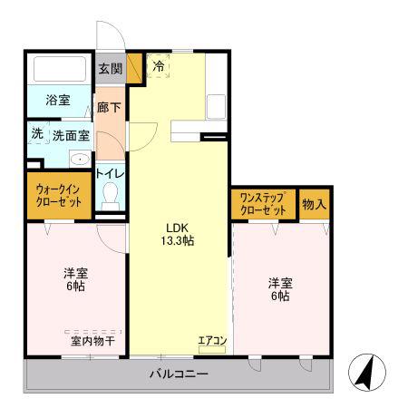 ボヌール四季 III(2LDK/3階)の間取り写真