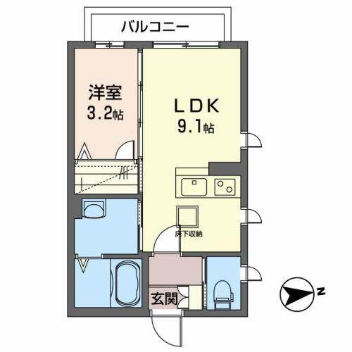 アムールコートVA(1LDK/1階)の間取り写真