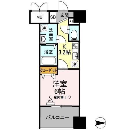 TRIO MARE蔵前トリオマーレクラマエ(1K/5階)の間取り写真