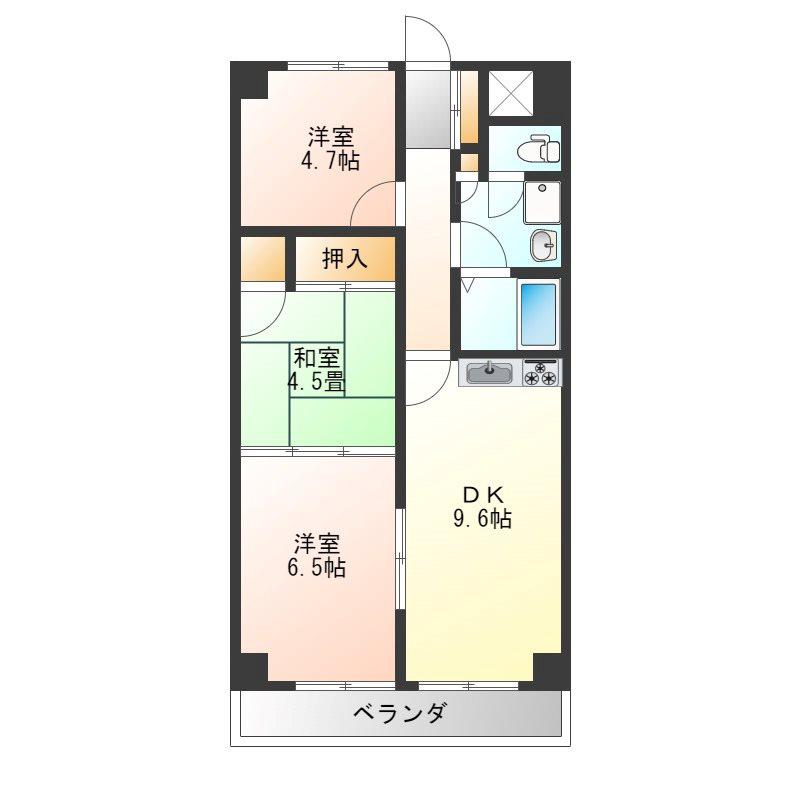 マンション桜(3DK/2階)の間取り写真
