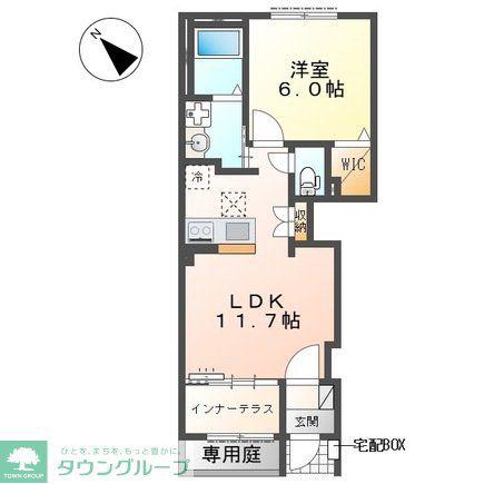 坂戸市千代田 アパートII期工事(1LDK/1階)の間取り写真