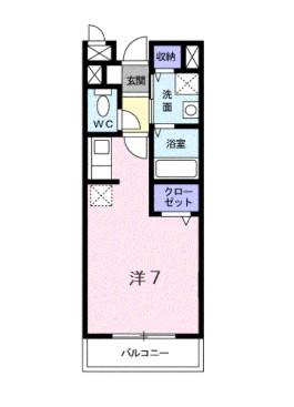 イースト ゼファー(ワンルーム/1階)の間取り写真
