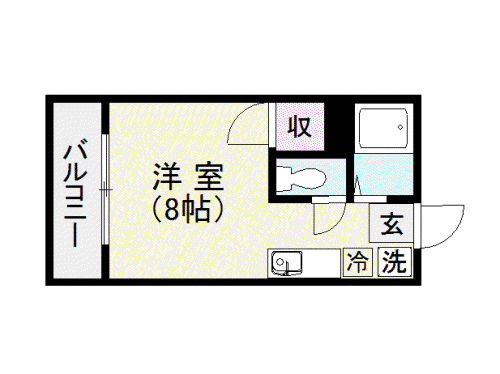 OAK VILLA KAGOSHIMA 5TH(ワンルーム/3階)の間取り写真