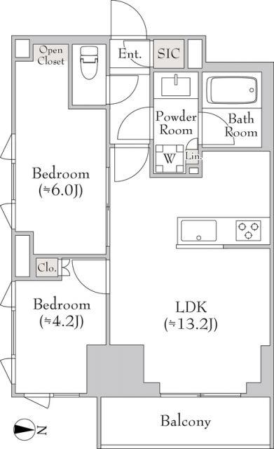 ルミーク錦糸町(2LDK/8階)の間取り写真