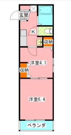 アルコープ2(2K/1階)の間取り写真