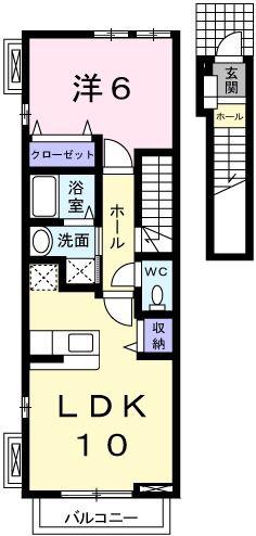 フランブリーズ(1LDK/2階)の間取り写真