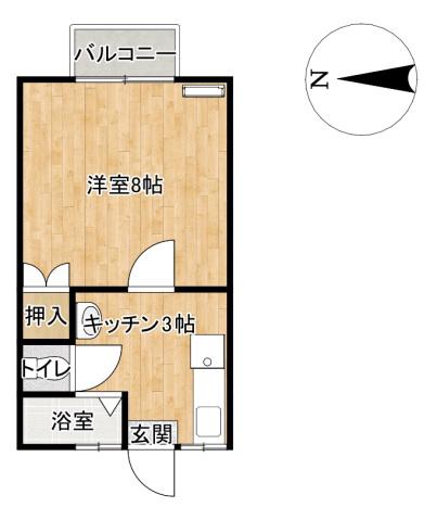 ハイツ華わかば(1K/2階)の間取り写真