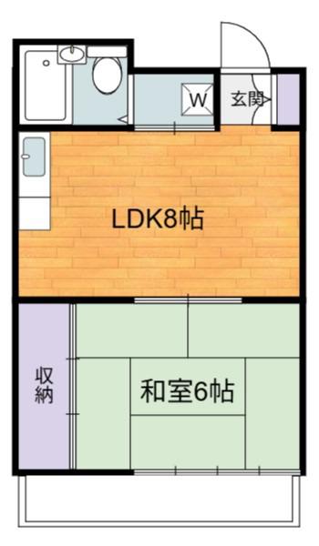 ヨシモトハイツ(1LDK/3階)の間取り写真