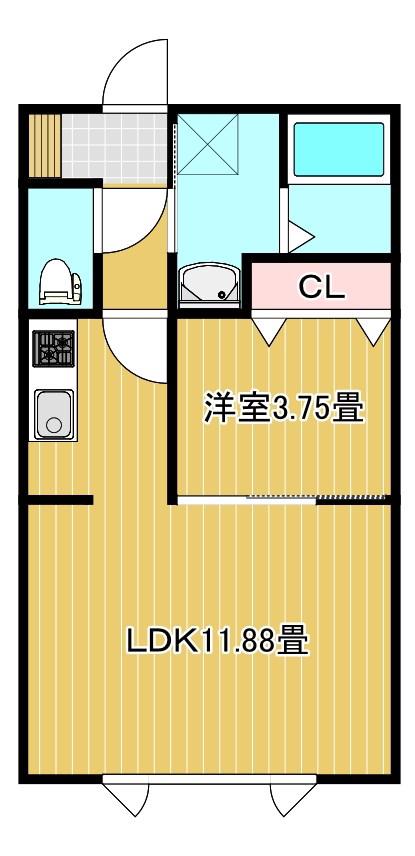 グラッド(1LDK/2階)の間取り写真