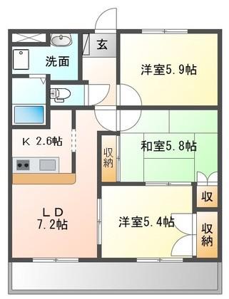 エメラルド・ノービレI(3LDK/3階)の間取り写真