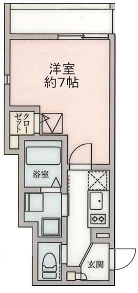 UNISON神宮前(1K/1階)の間取り写真