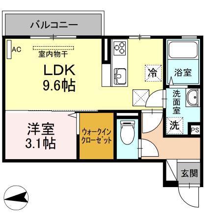 PRESIA72(1LDK/3階)の間取り写真