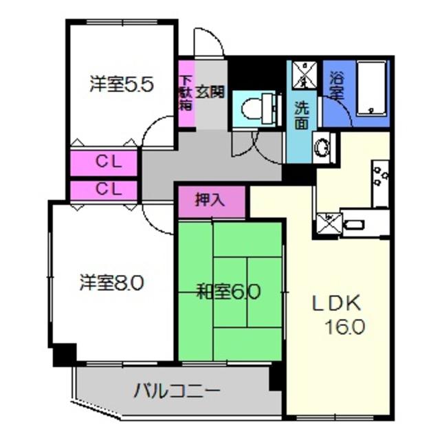 エグゼプランシュス百舌鳥(3LDK/3階)の間取り写真