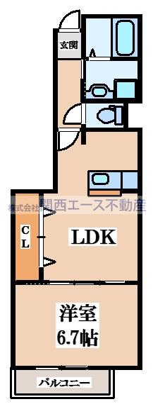 サンリット・ゼファー(1LDK/1階)の間取り写真