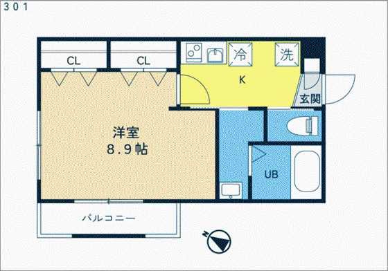 CMB目白(1K/3階)の間取り写真