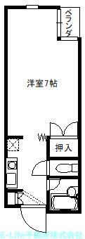 プリオール大江(1K/1階)の間取り写真